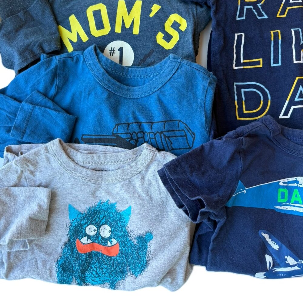 Boys 3T Play 6 Item Spring Bundle OshKosh B'gosh Short Long Short Sleeve Tees - Picture 3 of 12